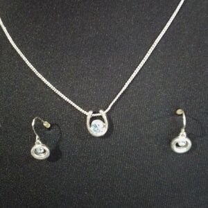 Goddess tears of the sea necklace light jewelry sea Sapphire 925 silver.